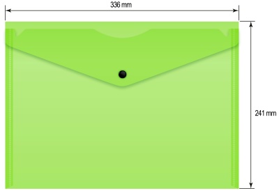 Конверт на кнопке Бюрократ Неон DNEPK803A4LETT A4 гориз. пластик 0.15мм салатовый