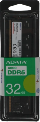 Память DDR5 32GB 4800MHz A-Data AD5U480032G-S RTL PC5-38400 CL40 DIMM UDIMM 288-pin 1.1В single rank Ret