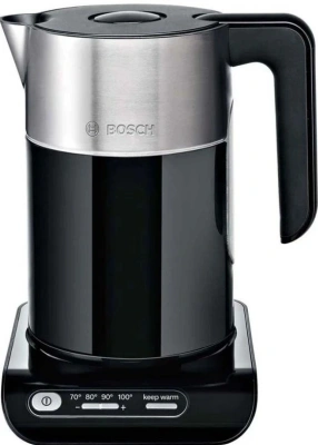 Чайник электрический Bosch TWK8613P 1.5л. 2400Вт черный/серебристый корпус: пластик/металл