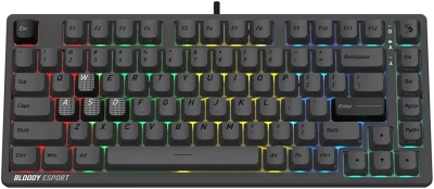 Клавиатура A4Tech Bloody MS76 темно-серый USB Multimedia for gamer LED (MS76) кабель 1.8м