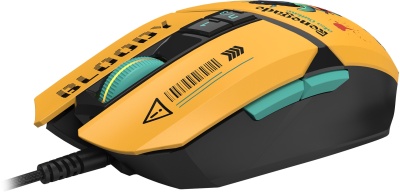 Мышь A4Tech Bloody W63 Max Renegade желтый/рисунок оптическая 12000dpi USB (W63 MAX)
