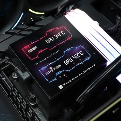 Система водяного охлаждения Thermalright Hyper Vision 360 ARGB Soc-AM5/AM4/1151/1200/2066/2011/1700 черный 4-pin 27dB Al LCD Ret (H-VISION-360-BL-ARGB)