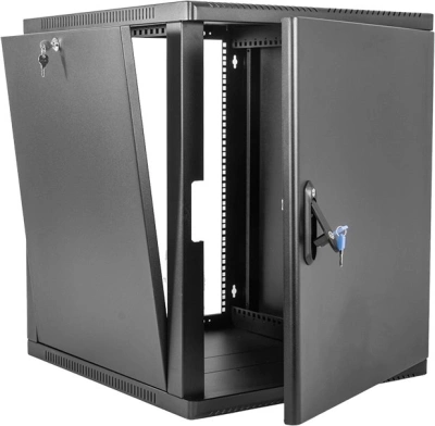 Шкаф коммутационный ЦМО (ШРН-6.350.1-9005) настенный 6U 600x350мм пер.дв.металл 200кг черный 300мм 10кг 180град. 346мм IP20 металл