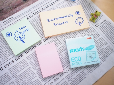 Блок самоклеящийся бумажный Stick`n ECO 21747 76x76мм 100лист. 60г/м2 пастель голубой