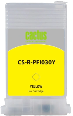 Картридж перезаправляемый струйный Cactus CS-R-PFI030Y желтый (55мл) для Canon imagePrograf TA-20/30/TM-240/340 без чипа