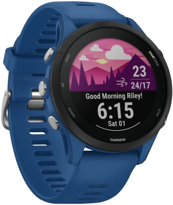 Смарт-часы Garmin Forerunner 255 33мм 1.3" корп.черный рем.синий (010-02641-11)