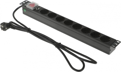Блок распределения питания Lanmaster TWT-PDU19-16A8P-1.8 гор.размещ. 8xSchuko базовые 16A Schuko 1.8м