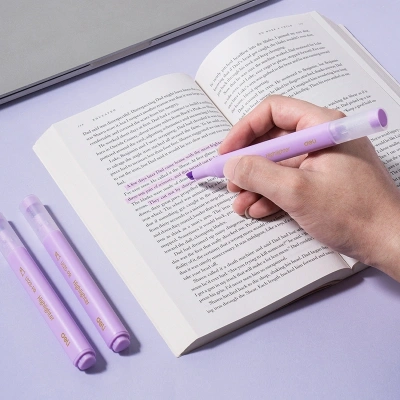 Текстовыделитель Deli EU12S-PR скошенный пиш. наконечник 1-5мм фиолетовый коробка картонная