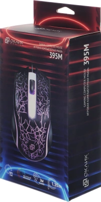 Мышь Оклик 395M SHADOW черный оптическая 1500dpi USB для ноутбука 3but (1102286)
