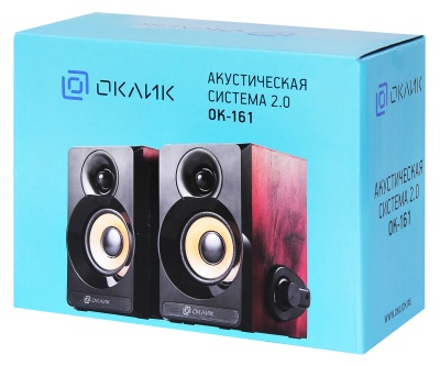 Колонки Оклик OK-161 2.0 черный/вишня 6Вт