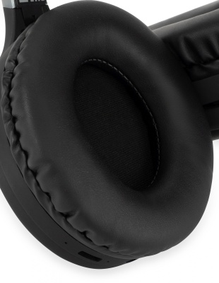 Гарнитура накладные Digma BT-16 черный беспроводные bluetooth оголовье (BT-16B)