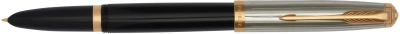 Ручка перьев. Parker 51 Premium (CW2169030) Black St.Steel GT F сталь нержавеющая подар.кор.