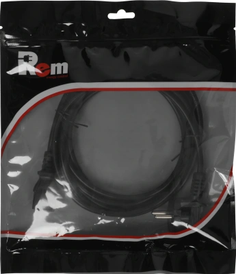 Шнур питания Rem R-10-Cord-C13-S-3 C13-Schuko проводник.:3x1мм2 3м 220В 10А (упак.:1шт) черный