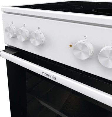 Плита Электрическая Gorenje Essential GEC5A41WG белый/черный стеклокерамика (без крышки)