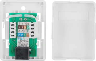 Розетка ITK CS2-1C5EU-12-G настенная 49.2x65.5x25.2мм RJ45 пластик белый