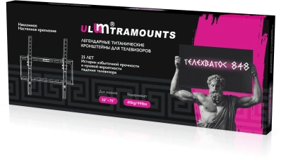 Кронштейн для телевизора Ultramounts UM848 черный 32"-75" макс.45кг настенный наклон