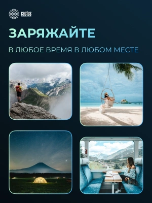 Мобильный аккумулятор Cactus CS-PBFSTA-10000 10000mAh 22.5W 4.5A USB-C беспров.зар. серый