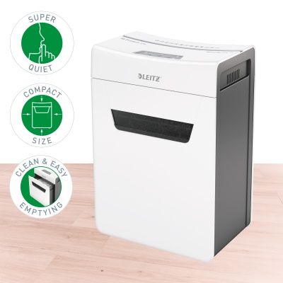 Шредер Leitz IQ Protect Premium 6M белый (секр.P-5) фрагменты 6лист. 18лтр. скрепки скобы