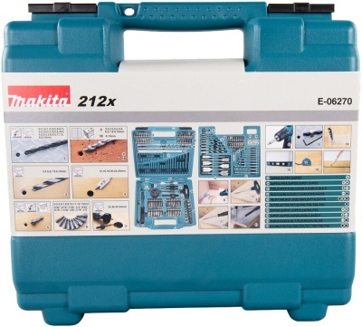Набор принадлежностей Makita E-06270 212 предметов (жесткий кейс)