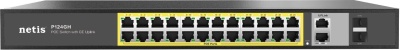 Коммутатор Netis P124GH (L2) 24x100Мбит/с 2x1Гбит/с 1xКомбо(1000BASE-T/SFP) 1SFP 24PoE 24PoE+ 360W неуправляемый