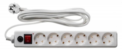 Сетевой фильтр Buro 600SH-16-3-W 3м (6 розеток) белый (коробка)