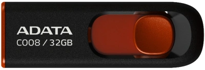 Флеш Диск A-Data 32Gb Classic C008 AC008-32G-RKD USB2.0 красный/черный