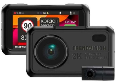 Видеорегистратор с радар-детектором TrendVision Hybrid Signature EVO Wi 2CH черный 1296p 135гр. GPS NTK96675