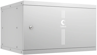 Шкаф коммутационный Cabeus (WSC-05D-6U55/45M) настенный 6U 550x450мм пер.дв.металл 30кг серый 390мм 11кг 220град. 320мм IP20 сталь