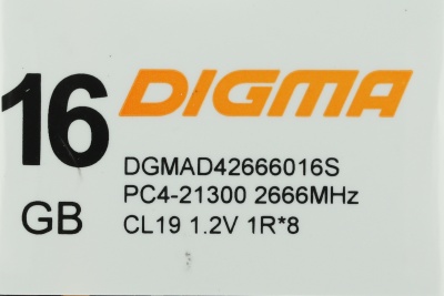 Память DDR4 16Gb 3200MHz Digma DGMAD43200016S RTL PC4-25600 CL22 DIMM 288-pin 1.2В single rank Ret