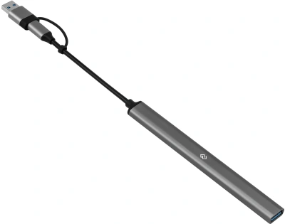 Разветвитель USB-C + USB-A Digma DHUB-7USB-AC-2.0 7порт. серебристый