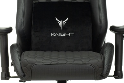 Кресло игровое Knight Neon черный соты экокожа с подголов. крестов. металл