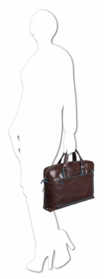 Деловая сумка Piquadro Blue Square CA3335B2/MO с отделением для ноутбука 15" коричневая натур.кожа