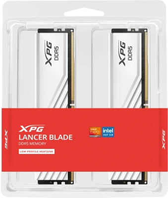 Память DDR5 2x16GB 6400MHz A-Data AX5U6400C3216G-DTLABWH XPG Lancer Blade RTL Gaming PC5-51200 CL32 DIMM UDIMM ECC 288-pin 1.4В kit dual rank с радиатором Ret