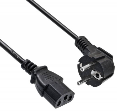 Кабель Buro AN23-1000 IEC C13 Евровилка угловой 1.8м черный