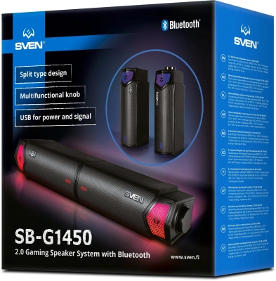 Саундбар Sven SB-G1450 мини 2.0 черный 10Вт BT
