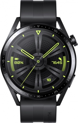 Смарт-часы Huawei Watch GT 3 JPT-B29 46мм 1.43" AMOLED корп.черный рем.черный разм.брасл.:140-210мм (55028464)