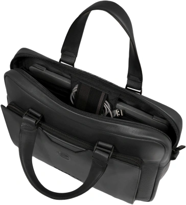 Деловая сумка мужская Piquadro Ael CA6920S142/N с отделением для ноутбука 14" черная натур.кожа