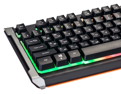 Клавиатура Оклик 710G BLACK DEATH черный/оранжевый USB Multimedia for gamer LED (476393) кабель 1.5м