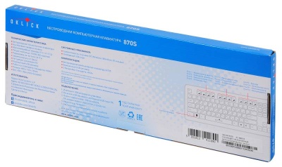 Клавиатура Оклик 870S черный USB беспроводная slim Multimedia (368218)