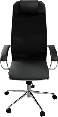 Кресло Метта ErgoLife Set 15 черный сиденье черный сетка/ткань с подголов. крестов. сталь хром