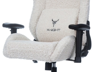 Кресло игровое Knight T1 молочный экомех с подголов. крестов. металл