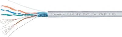 Кабель информационный Cabeus FTP-4P-CAT.5E-PATCH-GY кат.5E F/UTP 4 пары PVC внутренний 305м серый