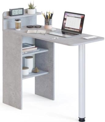 Стол для компьютера Сокол СП-19 складн. столешница ЛДСП бетон каркас хром (00-00015992)