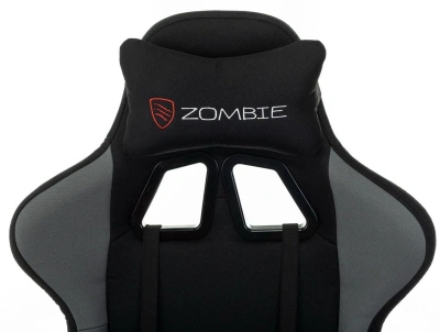 Кресло игровое Zombie Rudger черный/серый с подголов. крестов. пластик
