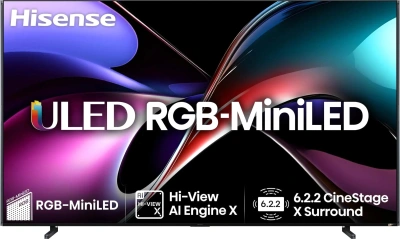 Телевизор QLED Hisense 100" 100UXQ угольно-серый 4K Ultra HD 165Hz MEMC DVB-T DVB-T2 DVB-C DVB-S DVB-S2 USB WiFi Smart TV