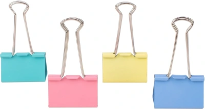 Зажимы Deli E8552A металл 41мм ассорти (упак.:24шт) пластиковая коробка