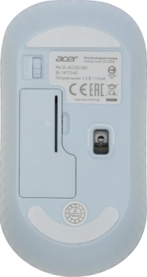 Клавиатура + мышь Acer OCC205 клав:белый/голубой мышь:белый/голубой USB беспроводная slim Multimedia (ZL.ACCEE.00C)