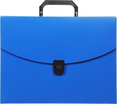 Портфель Бюрократ -BPP01BLUE 1 отдел. A4 пластик 0.7мм синий