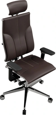 Кресло руководителя эргономичное Метта Yoga 4DF B2-10D - Infinity темно-коричневый сиденье темно-коричневый экокожа с подголов. крестов.5-луч. металл хром