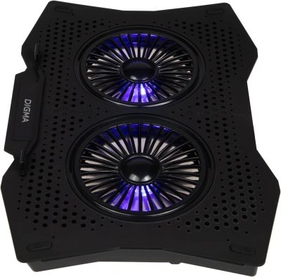 Подставка для ноутбука Digma D-NCP180-2x110 18" 410x280x34мм 20дБ 2xUSB 2x 110ммFAN 700г пластик ABS черный